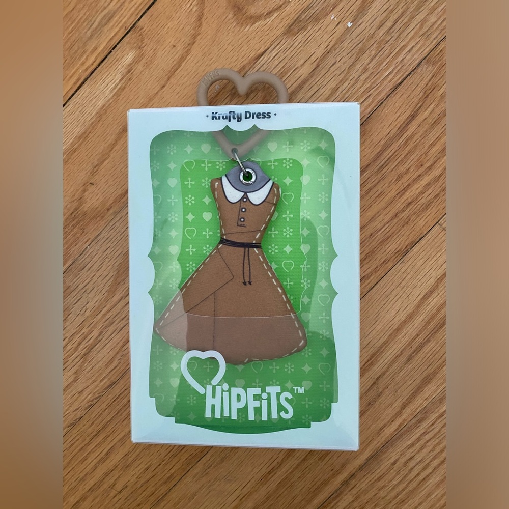 Brown Paper Dress Keychain Accessory